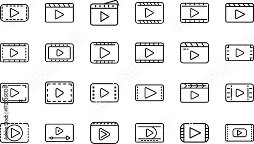 LINE, Meetup, Tumblr, Quora, Slack, Location Pin, Phone Call, Video Play, and Chat Bubble Symbols on White Background – Modern Minimalist Vector Bundle