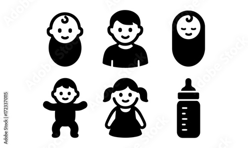 Charming childhood icons for nursery decor and baby shower invitations