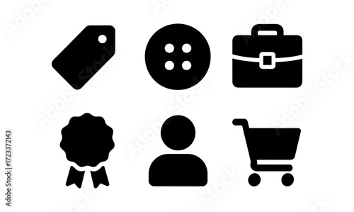 Simple vector icon set for online shopping and business design