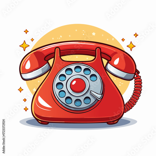 red retro telephone
