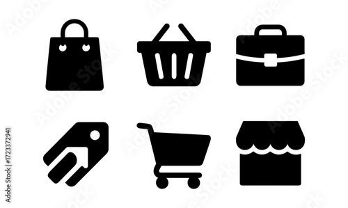 Commerce icon set for online shopping and retail design
