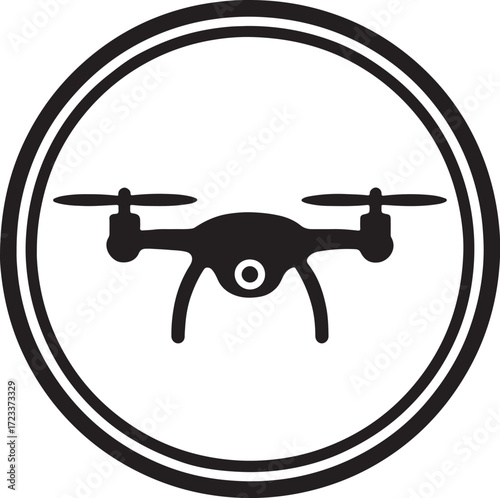 Dron, vector illustration of an airplane silhouette
