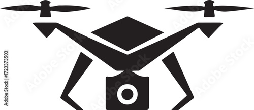 Dron, vector illustration of an airplane silhouette
