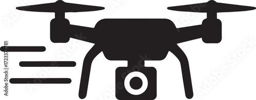 Dron, vector illustration of an airplane silhouette
