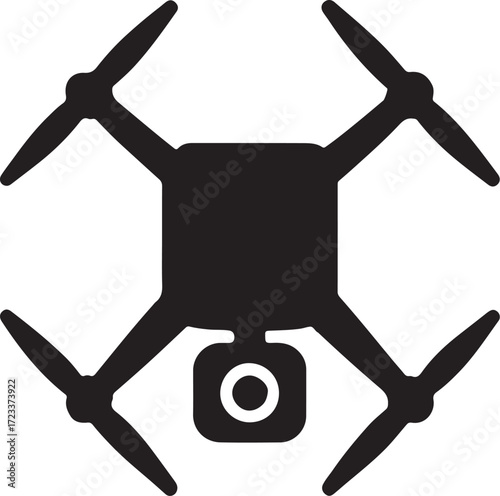 Dron, vector illustration of an airplane silhouette
