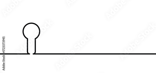 Keyhole line patern. Doorway key pictogram. For Door key hole icon. Exit or entry home, house, hotel. Inside or outside. Lock, unlock privacy or security concept