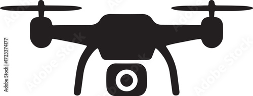 Dron, vector illustration of an airplane silhouette
