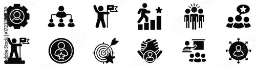 Leadership Icon Set Vector Illustration Collection	