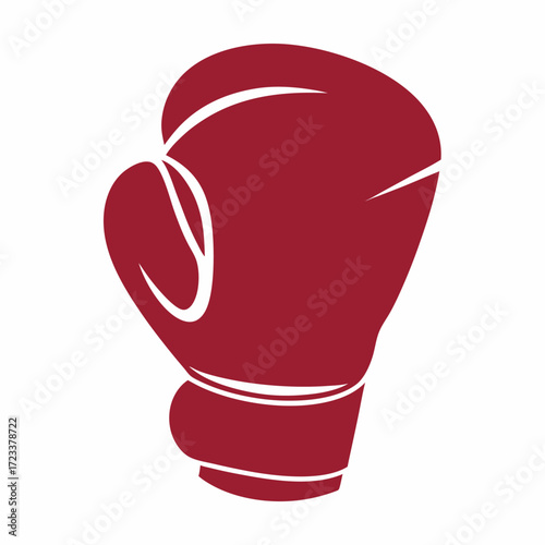 Simple red boxing glove silhouette icon