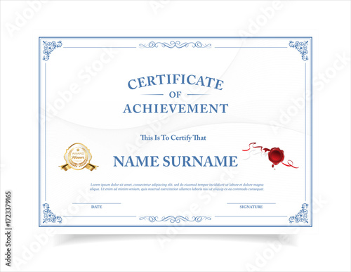 Certificate template diploma vintage border award background, Winner achievement certificate design collection