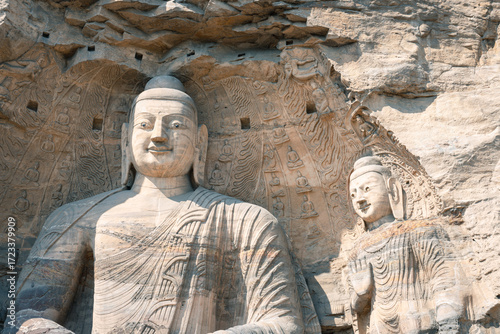 statue of buddha in Yungang Grottoes, Datong China