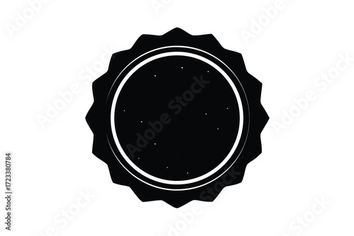 stamp seal icon silhouette vector illustration
