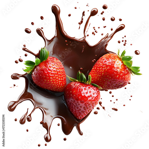 Decadent Strawberry Chocolate Dessert Splash Perfect for Food Blogs and Menus