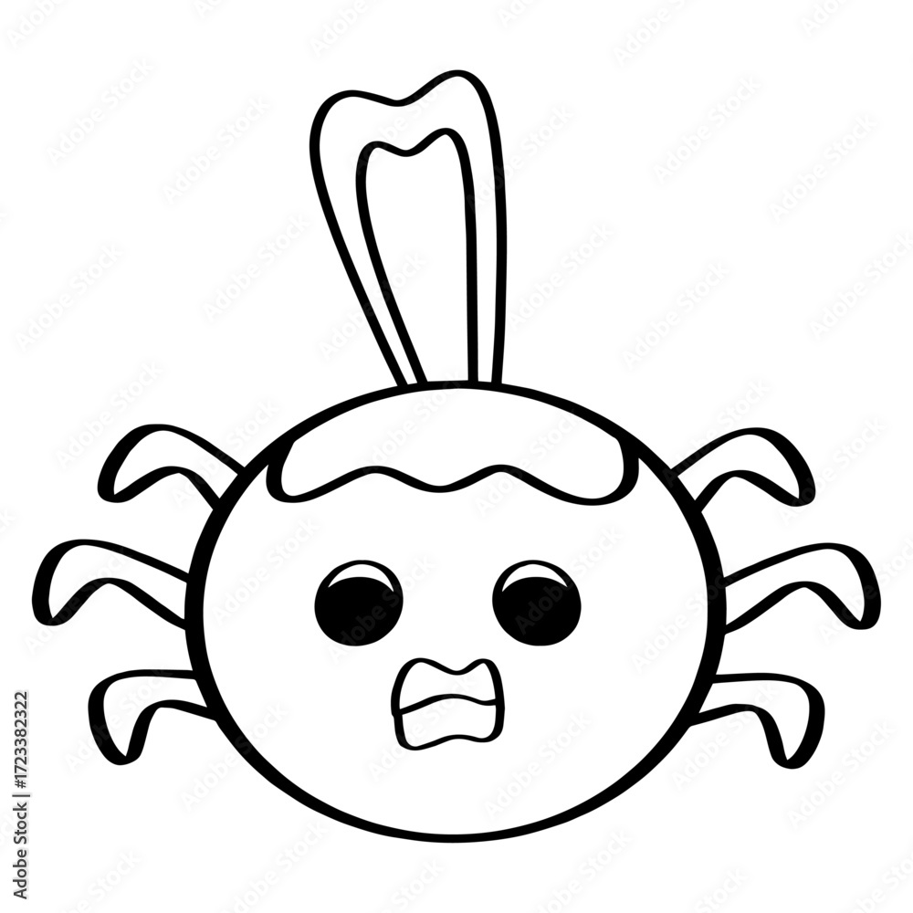 Obraz premium Cute spider digital sticker, icon, sign, label, planner, sticker, scrapbook sticker and more.