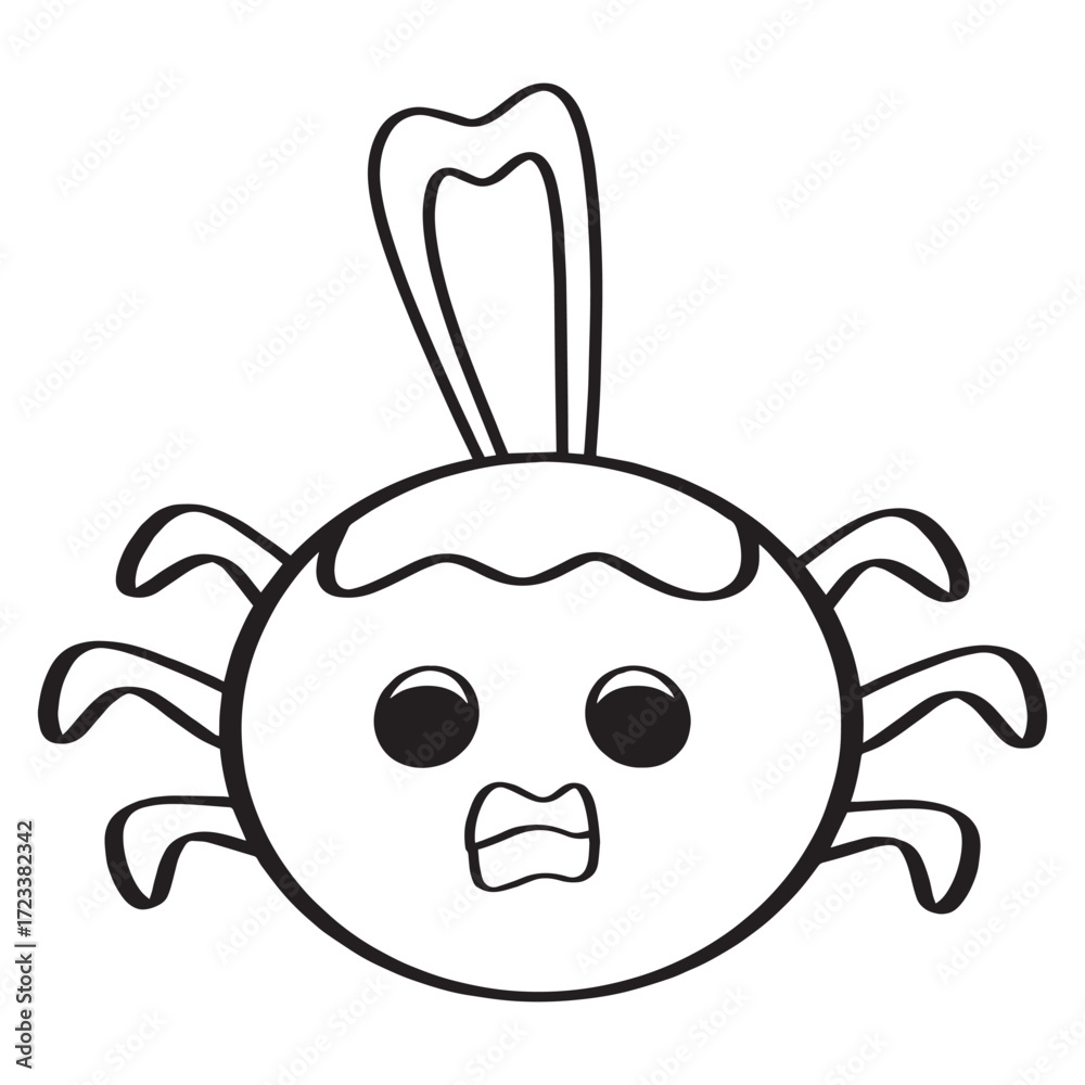 Obraz premium Cute spider digital sticker, icon, sign, label, planner, sticker, scrapbook sticker and more.