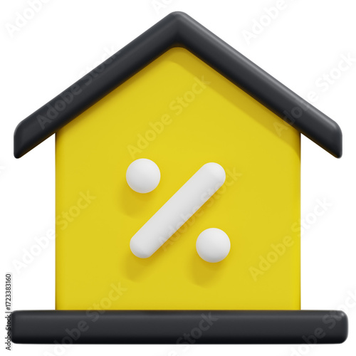 House Percent Sign Icon Real Estate Investment and Financial Opportunity for Loan Interest Rate Savings