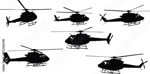 Helicopter silhouettes, aviation clipart, chopper vector, aircraft icons, helicopter bundle, flying transport, military helicopter, rescue chopper, pilot training, aviation design set