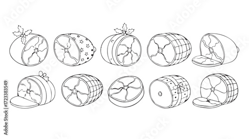 Hand drawn sketch style oranges and citrus fruits collection line art natural organic food silhouette