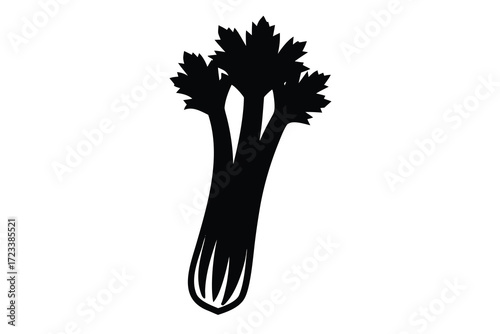 celery icon silhouette vector illustration