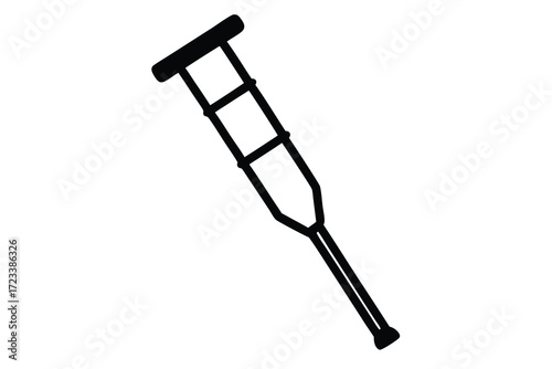 crutch icon silhouette vector illustration
