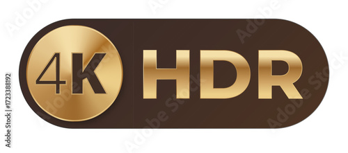 4k hdr logo in gold and black: superior high-definition display quality.