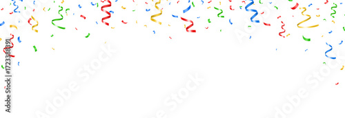 Vector colorful confetti PNG. Confetti falling from above on an isolated transparent background. Suitable for Christmas or holiday scenes.