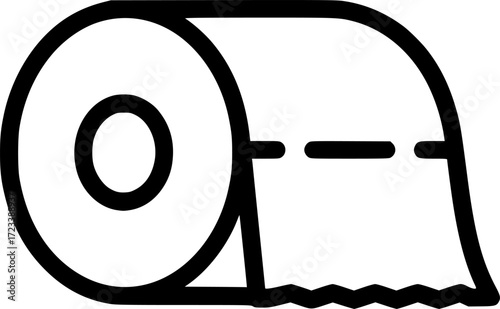 Toilet paper icon or logo line art style.