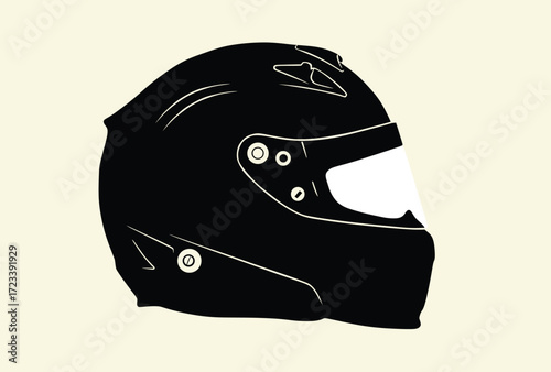 Silhouette Racing Helmet Vector Illustration