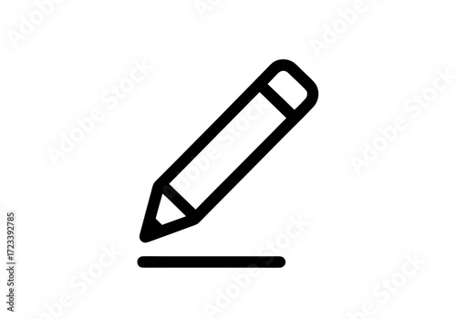 Simple black outline of a pencil writing for a clean modern design aesthetic