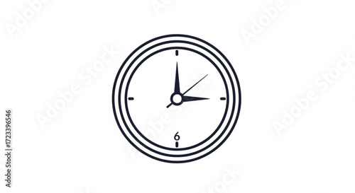 Simple clock illustration perfect for time management, scheduling, or any project needing a clear and concise visual