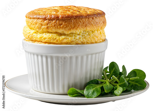 Soufflé au fromage French cheese soufflé, isolated on transparent background, png