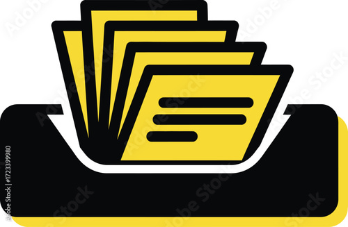 Organized files in a folder tray icon
