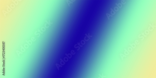 A soft diagonal gradient transitions from pale yellow through mint green to a deep vibrant blue creating a smooth abstract background.