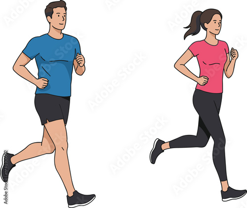 Running, jogging, fitness, active lifestyle, exercise, workout, motion, health, sportswear, urban runners, cardio, training, speed, movement, athletic, outdoor, energy, posture, dynamic, performance