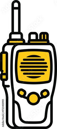 Handheld two way radio communication device illustration