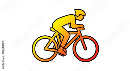 A cyclist rides a bicycle, vector illustration a cyclist rides a bicycle, vector illustration
