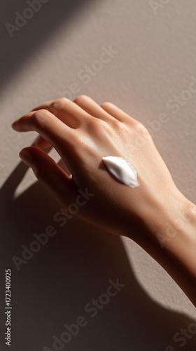 Skincare Routine, Hand cream. Hand Spreading Gentle Cream.