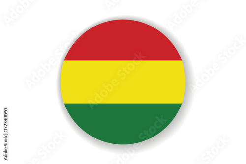 Flag of Bolivia. Bolivian national symbol in official colors. Template icon. Abstract vector background. Round glass light ball, 3D big bubble, sphere.