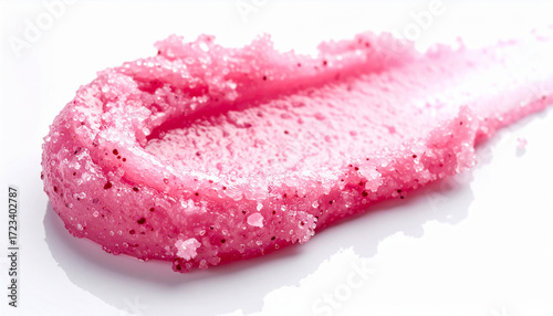 Wallpaper Mural Pink sugar body scrub smear, details of sugar granules and creamy texture. Cosmetic product Torontodigital.ca