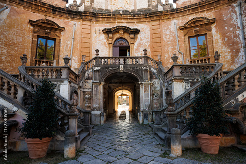 Villa Palagonia, the 18th-century 'Villa of Monsters' in Bagheria, Sicily, near Palermo, an early example of Sicilian Baroque architecture