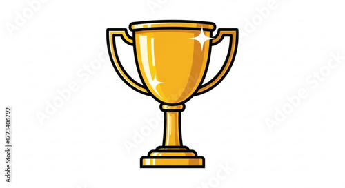 Illustration of a golden trophy, representing achievement and success with a gold and black color scheme