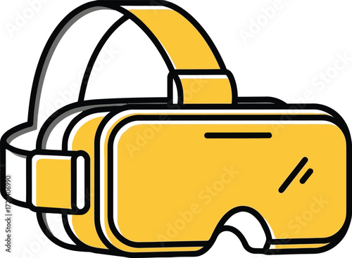 Stylized yellow virtual reality headset icon