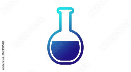 Illustration of laboratory flask with blue liquid the flask is a common symbol of science and chemistry, often used in experiments