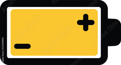 Simple battery icon with plus and minus symbols
