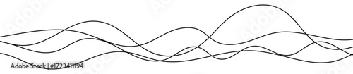 Thin curved wavy lines