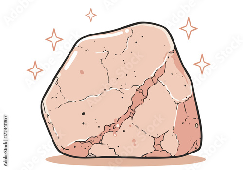 stylized quartz glow stone illustration with subtle sparkle effects Clean modern design with a soft pastel background Ideal for branding wellness or natural product visuals