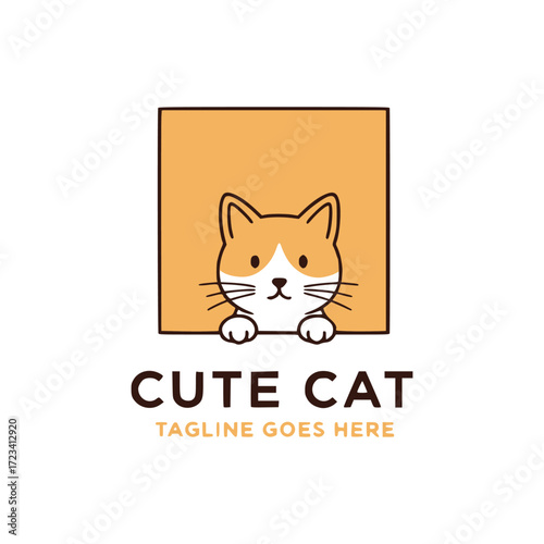 Cat logo template vector icon	