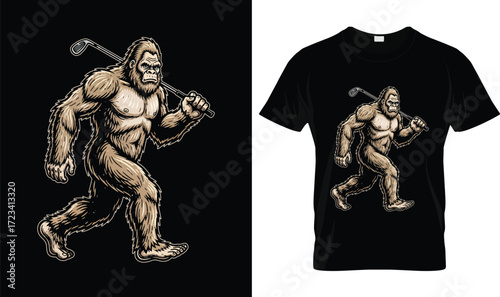 Bigfoot Golf T-Shirt – Funny Sasquatch Golfer Tee for Men & Women Golf Lovers