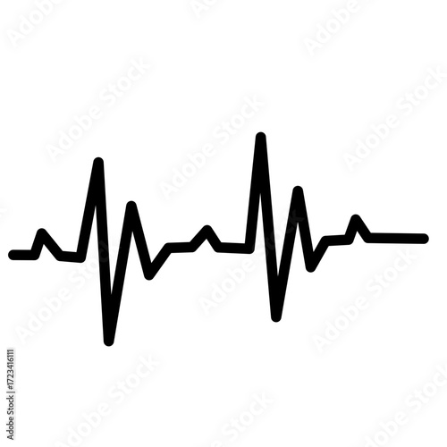 Heartbeat line icon. Heart rhytm. ECG. Electro Cardiogram. Vector illustration isolated on white background.
