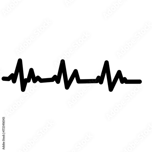 Heartbeat line icon. Heart rhytm. ECG. Electro Cardiogram. Vector illustration isolated on white background.